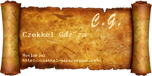 Czekkel Géza névjegykártya